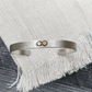 Solid Sterling Silver Cuff with 14K Gold Round