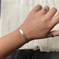 Solid Sterling Silver Cuff with 14k Gold Round