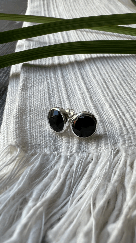 Black Onyx Round Studs