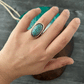 Natural Kingman Spiderweb Turquoise Mondo Ring Size 8.25 Wide Band