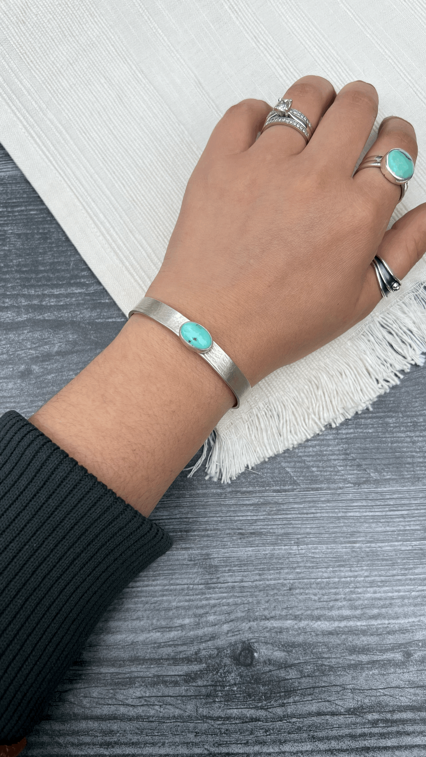 Lone Mountain Turquoise Cuff (M/L Wide Band)