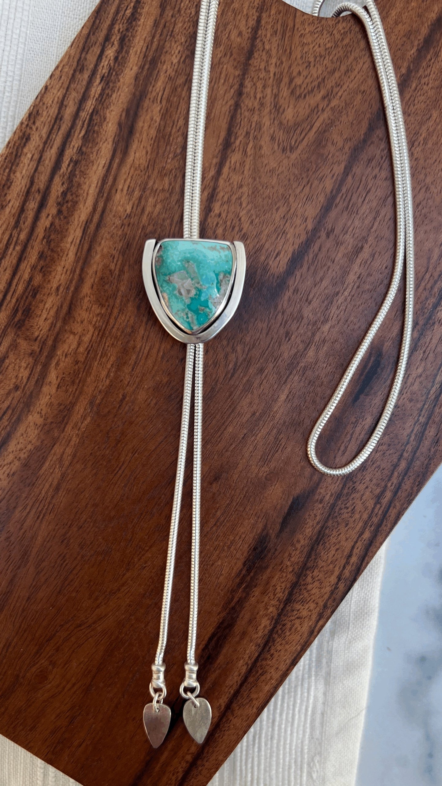 White Water Turquoise Bolo Tie