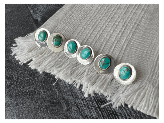 Carico Lake Turquoise Coin Studs